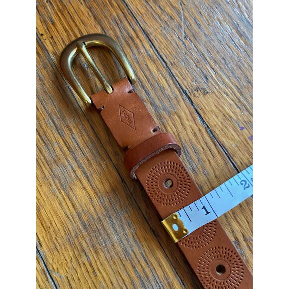 FOSSIL Boho Embossed Brown Leather Belt sz XL - Picture 8 of 10
